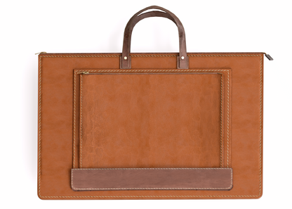 Brown leather Laptop Sleeve on a white background